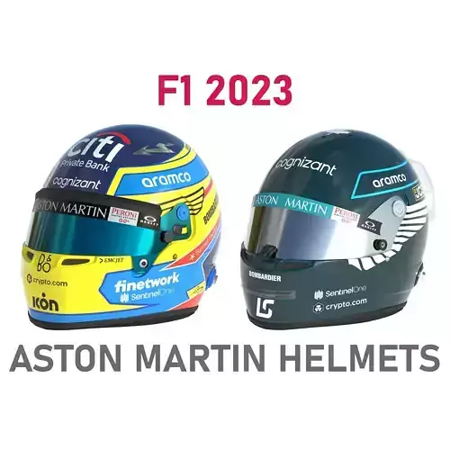 F1 Aston Martin Helmets 2023