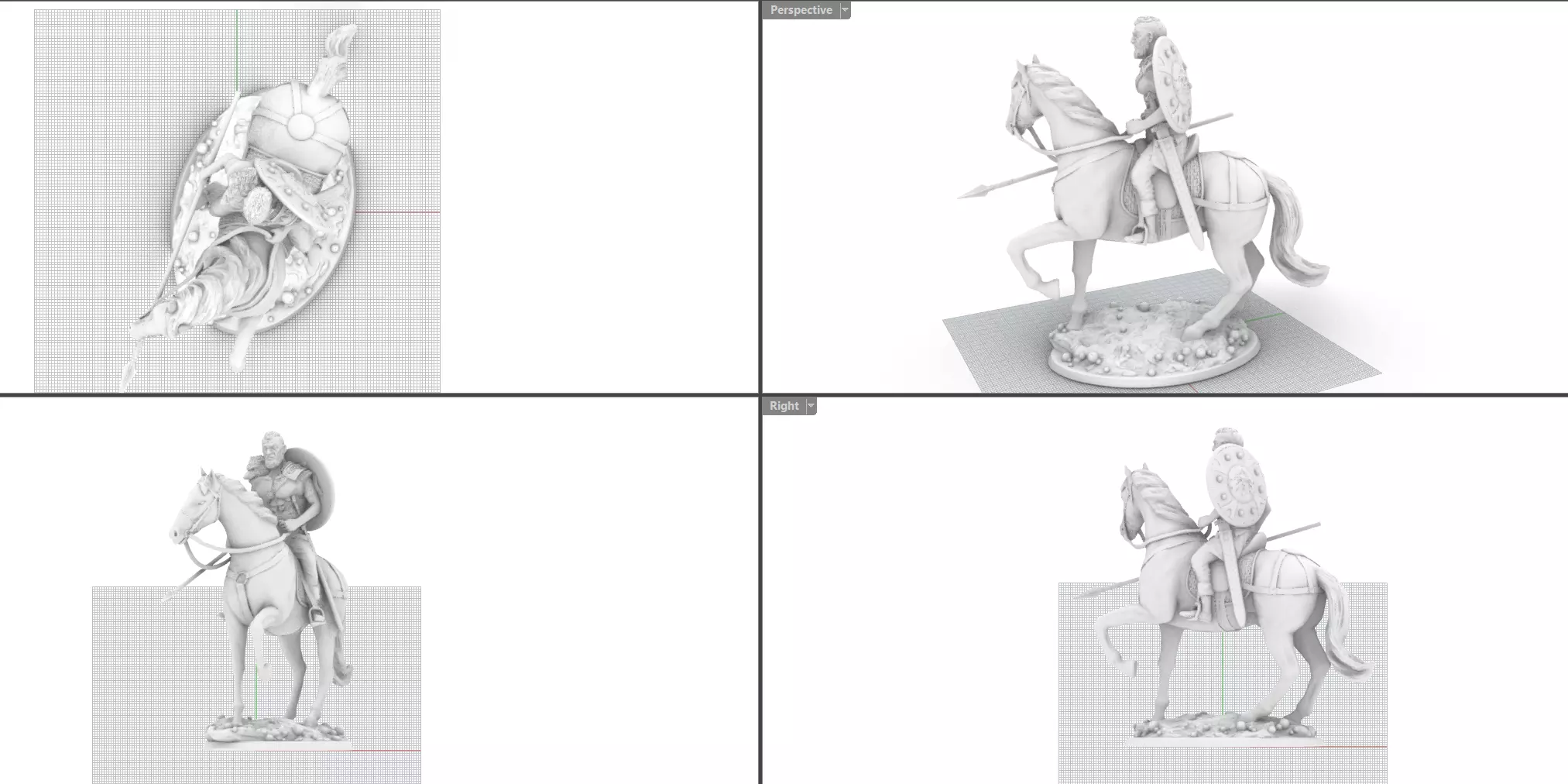 Viking with Horse  3D print model_5