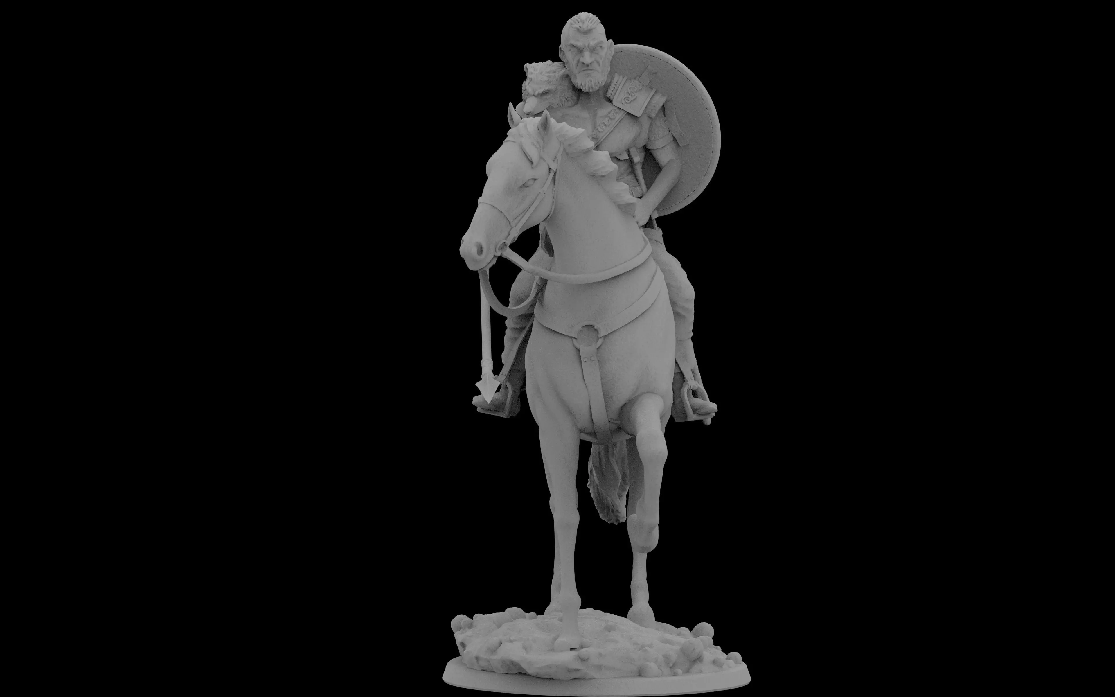 Viking with Horse  3D print model_2