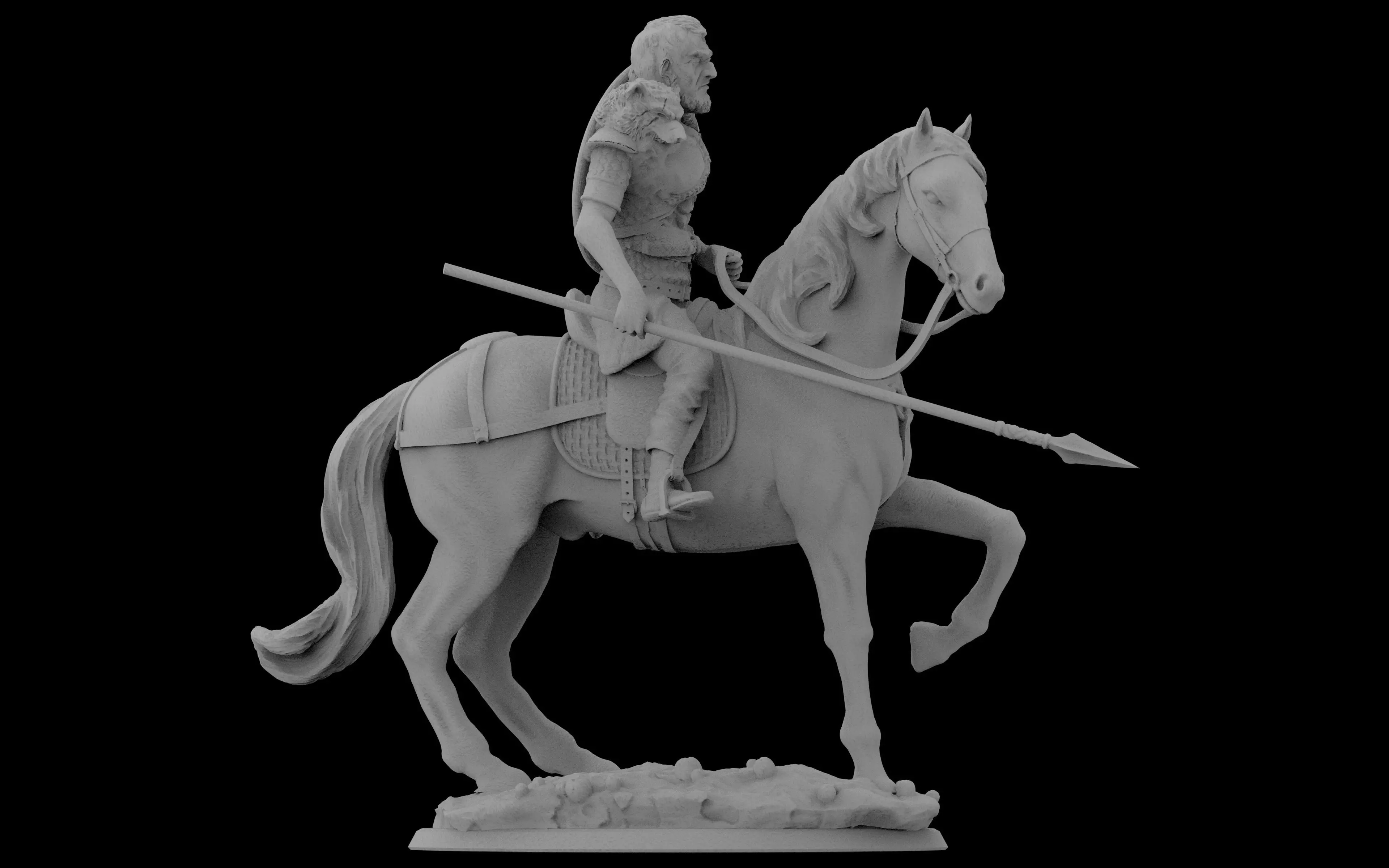 Viking with Horse  3D print model_1
