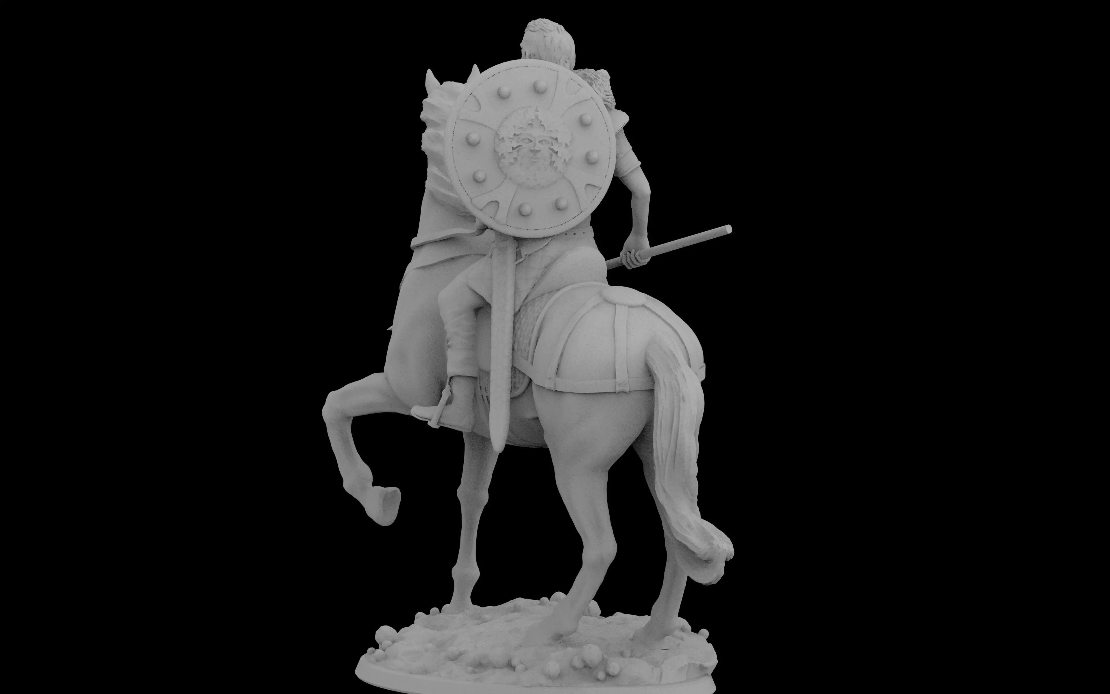 Viking with Horse  3D print model_3