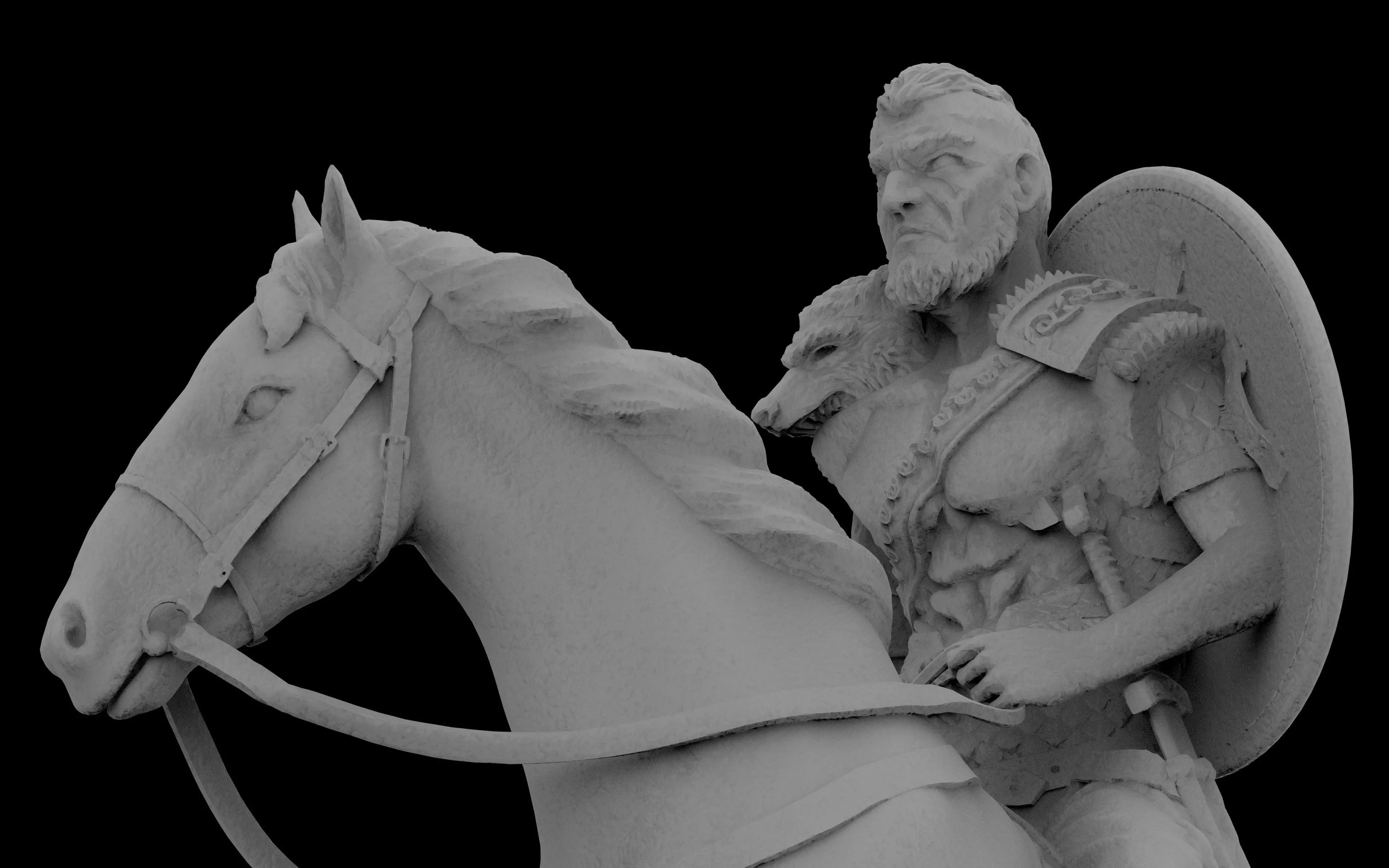 Viking with Horse  3D print model_4
