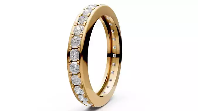 Princess Cut Eternity Ring 2 3D print model