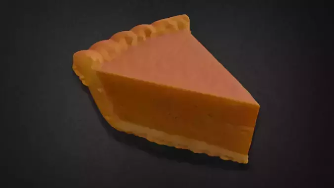 Realistic Pumpkin Pie Slice Model