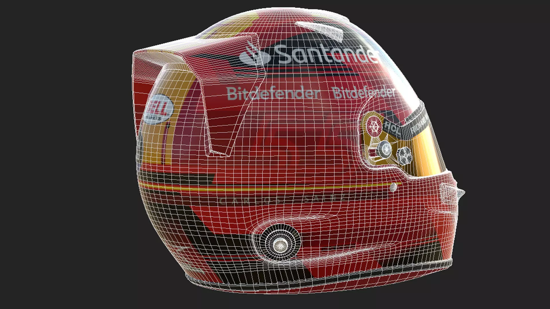 F1 Ferrari Helmets 2023 3D model_28