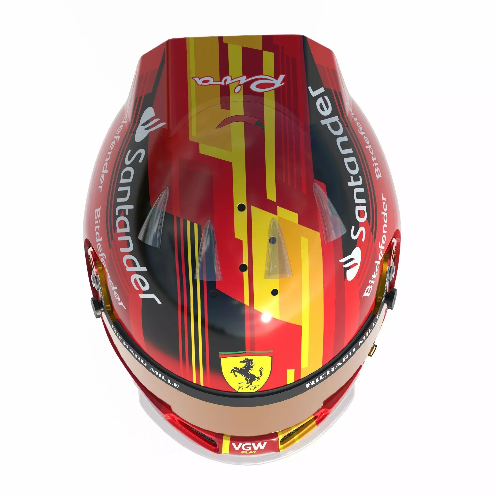 F1 Ferrari Helmets 2023 3D model_10