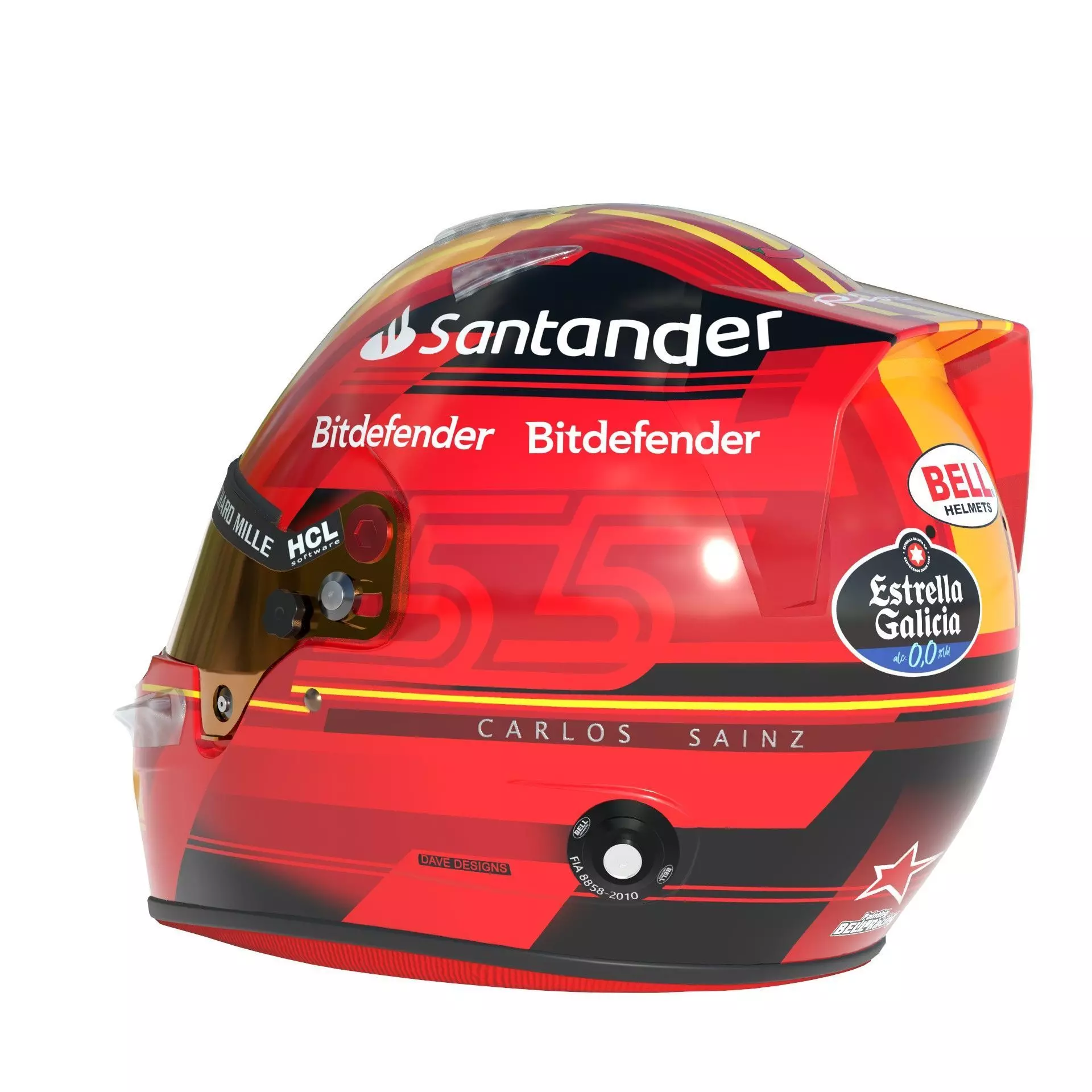F1 Ferrari Helmets 2023 3D model_4