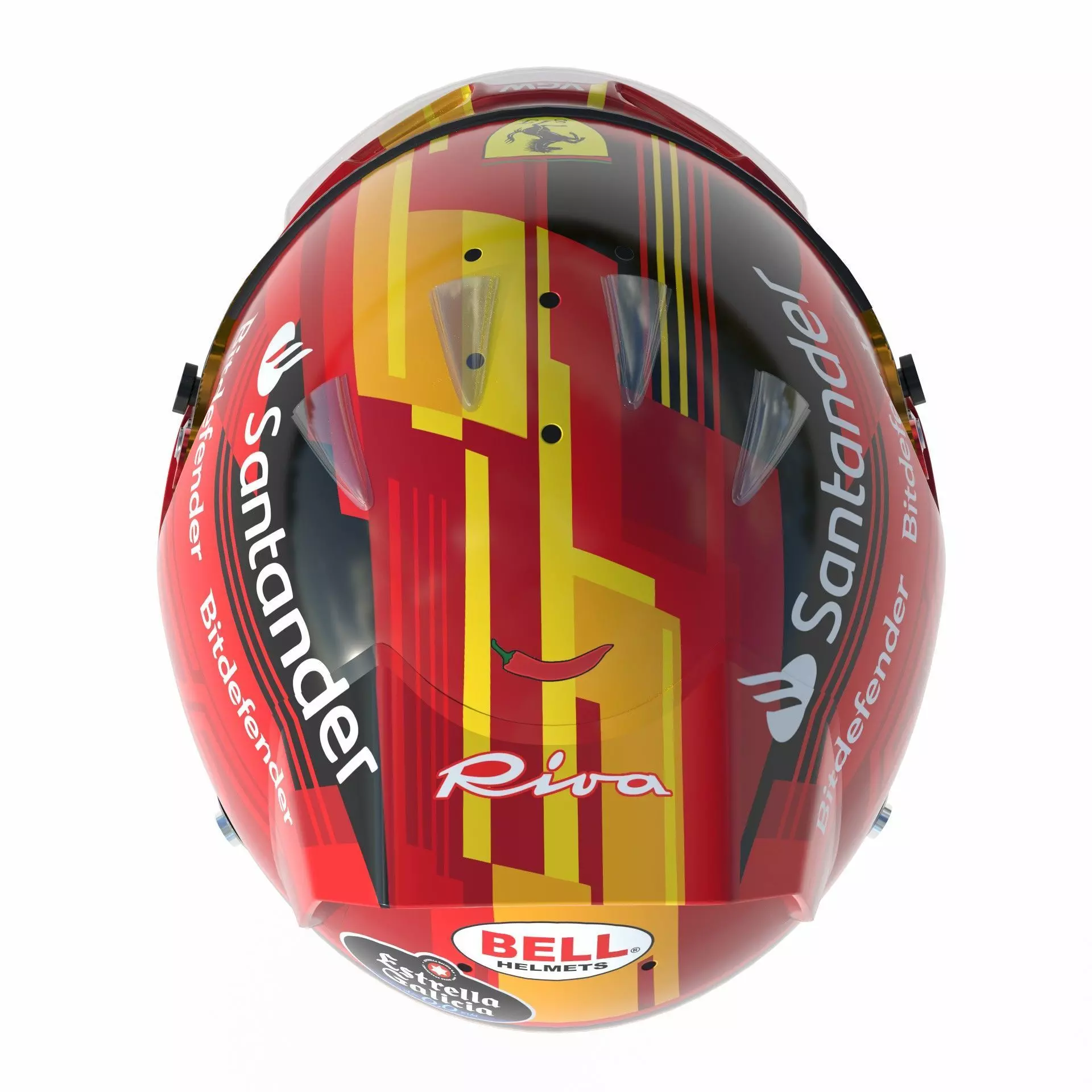 F1 Ferrari Helmets 2023 3D model_11