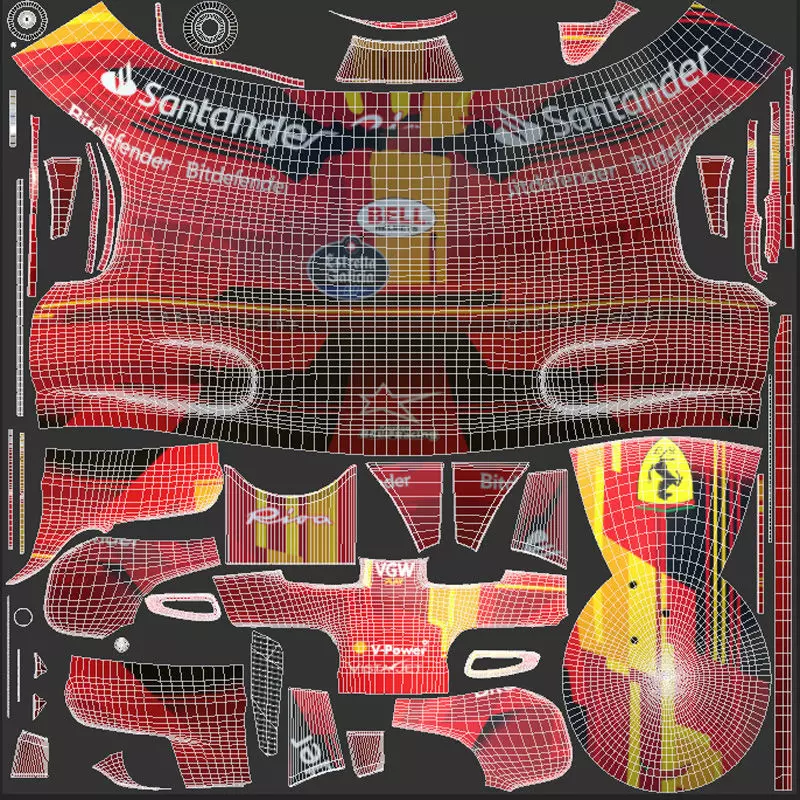 F1 Ferrari Helmets 2023 3D model_31