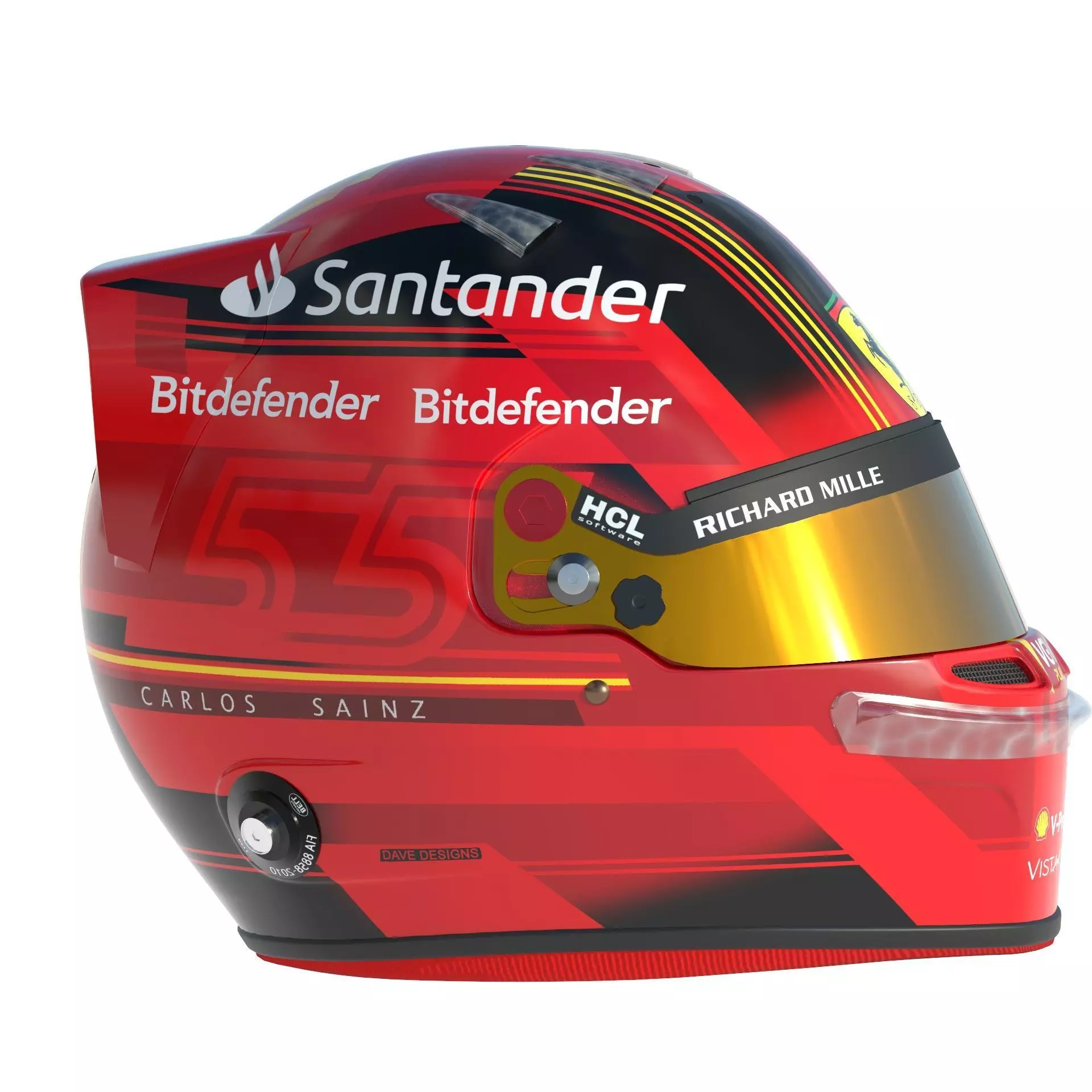 F1 Ferrari Helmets 2023 3D model_7