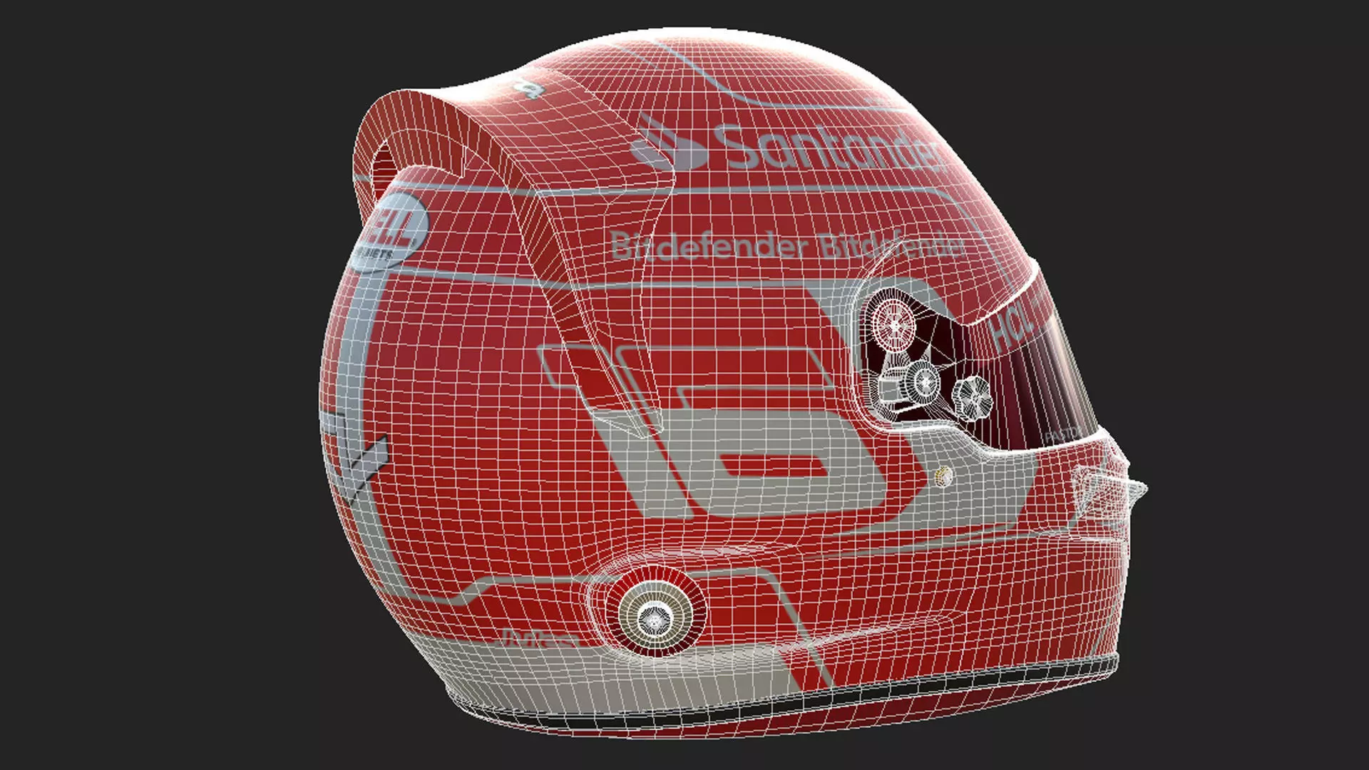 F1 Ferrari Helmets 2023 3D model_30