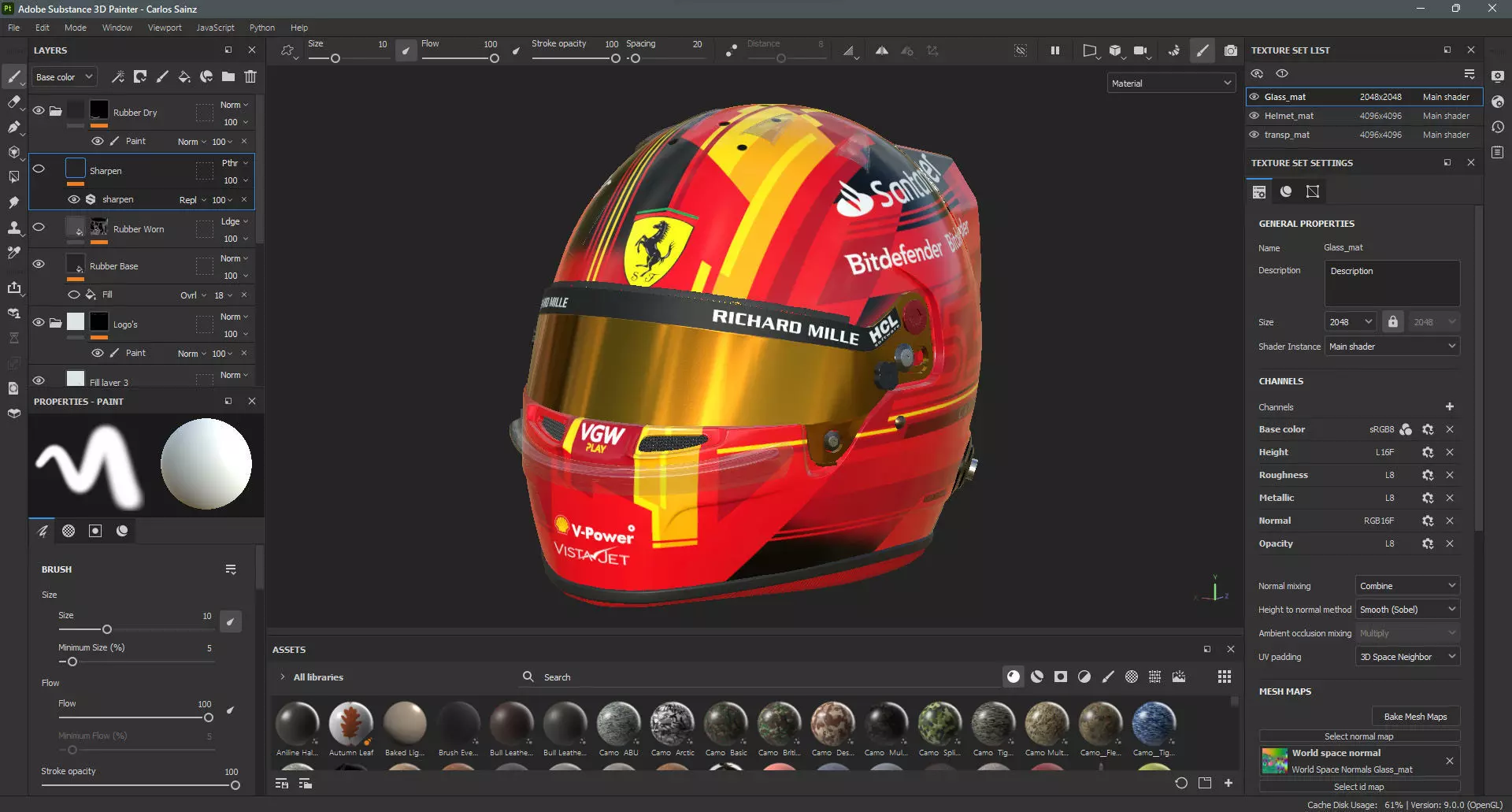 F1 Ferrari Helmets 2023 3D model_25