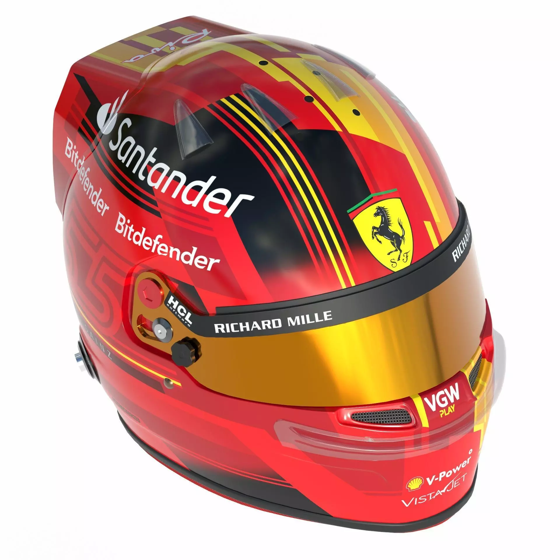 F1 Ferrari Helmets 2023 3D model_9