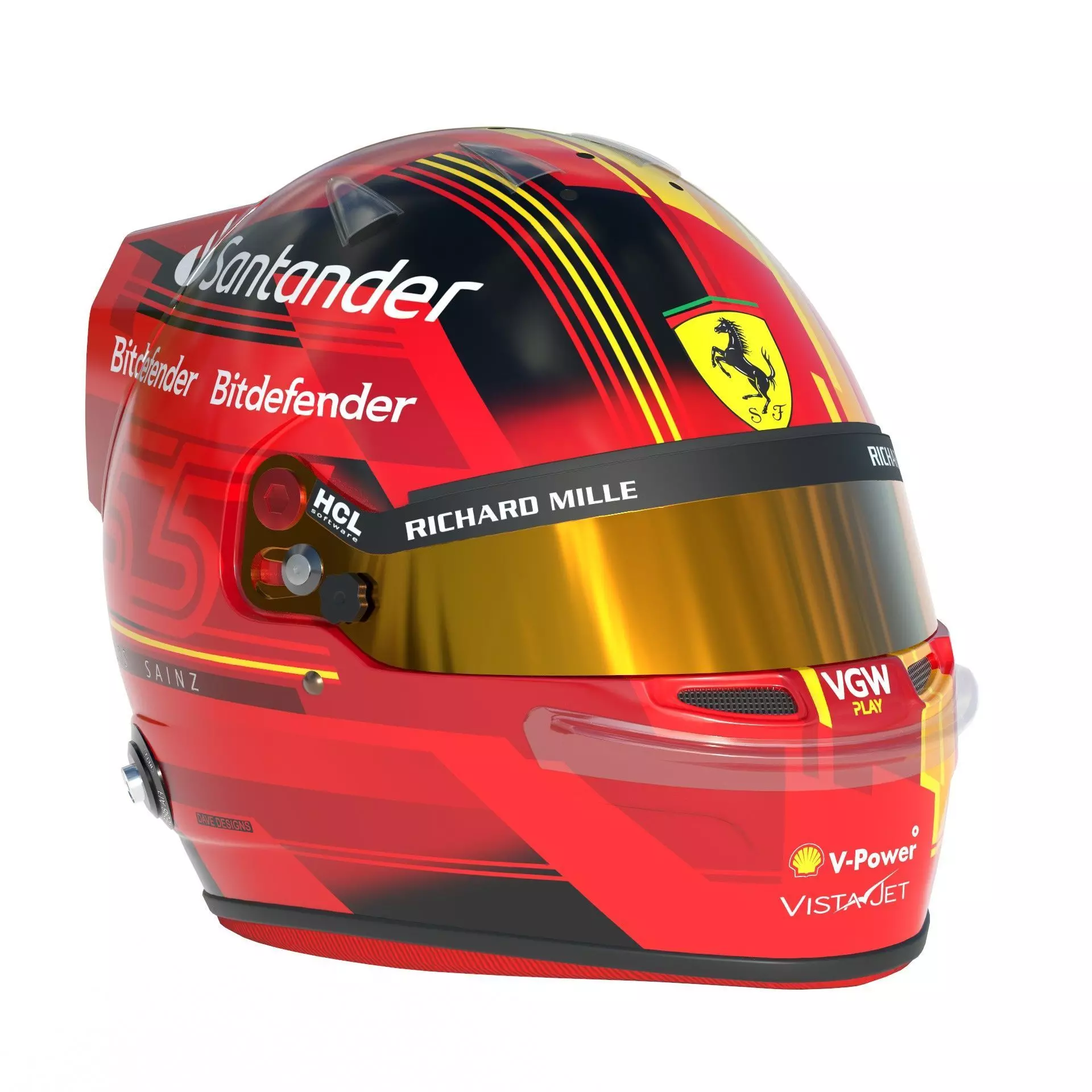 F1 Ferrari Helmets 2023 3D model_8