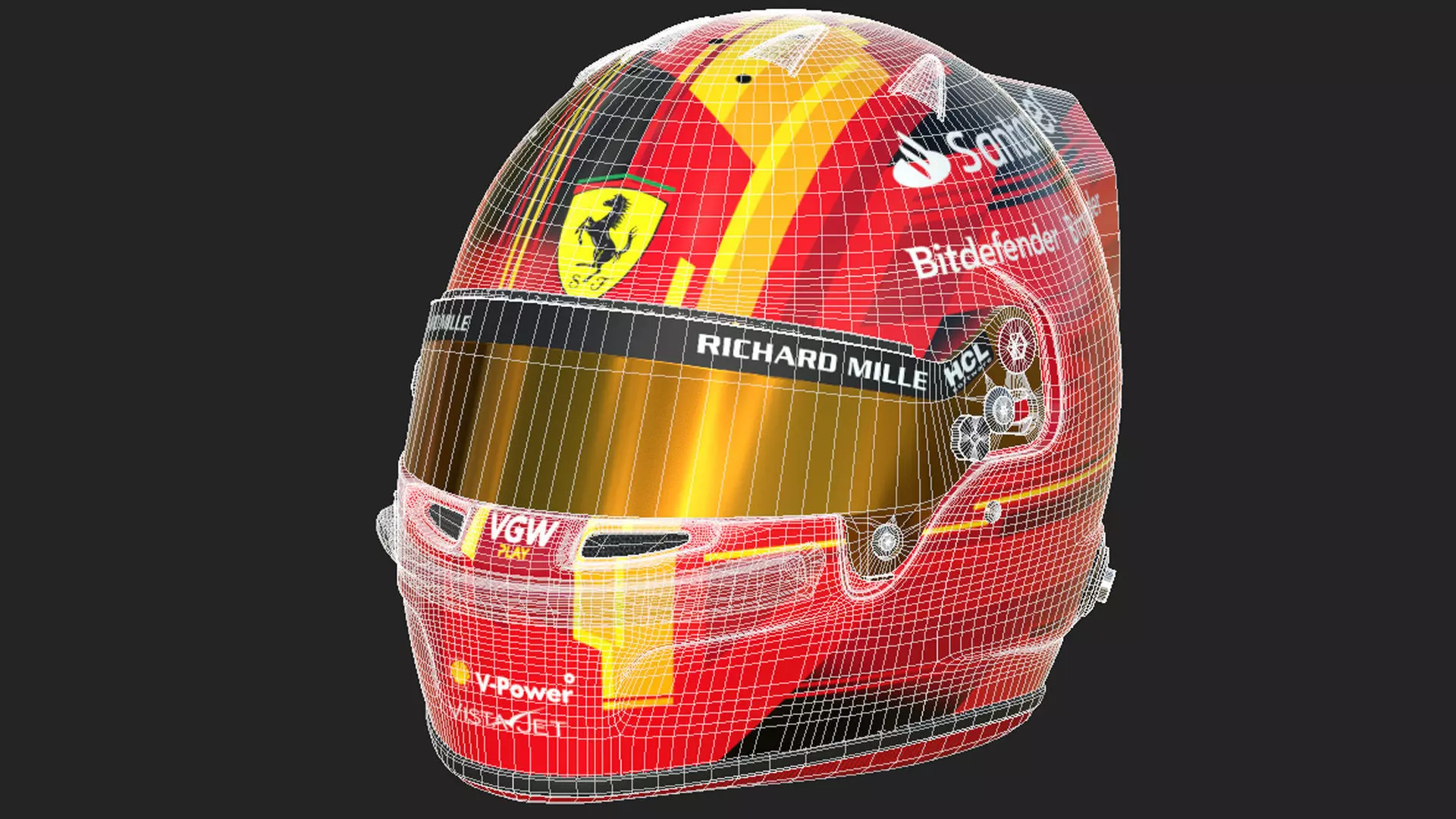 F1 Ferrari Helmets 2023 3D model_27