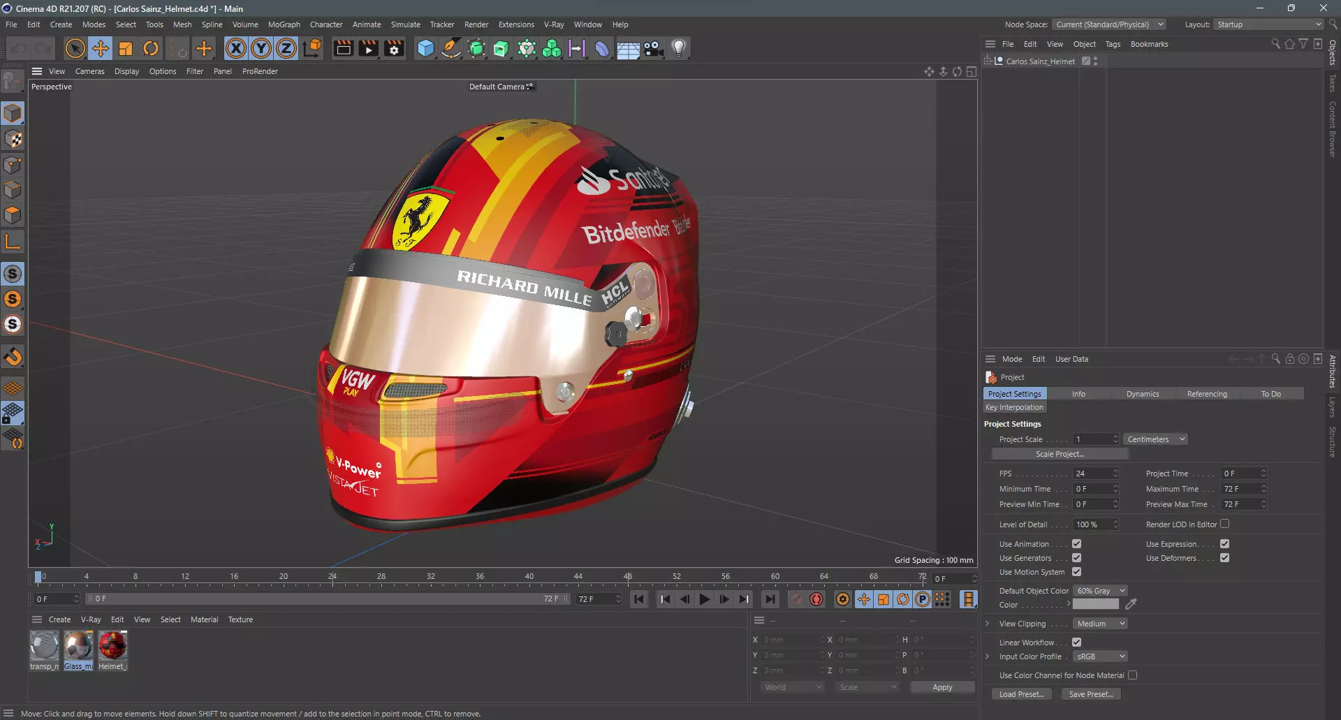 F1 Ferrari Helmets 2023 3D model_23