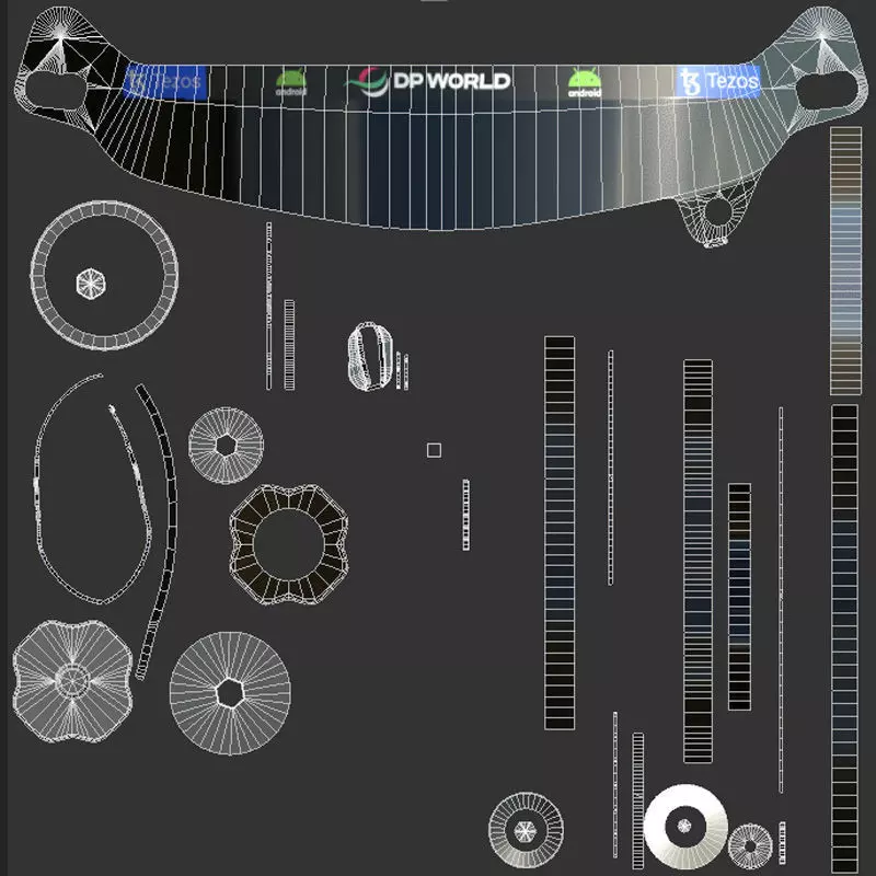 F1 Ferrari Helmets 2023 3D model_34