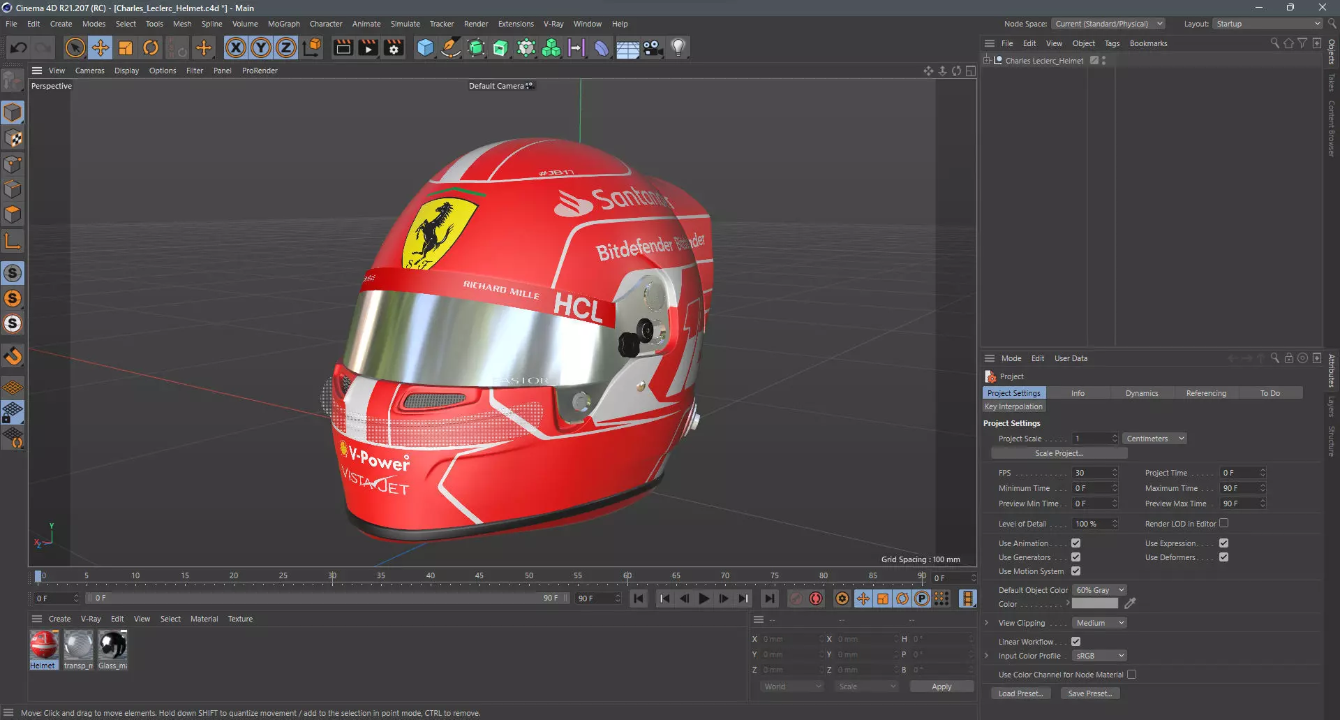 F1 Ferrari Helmets 2023 3D model_24
