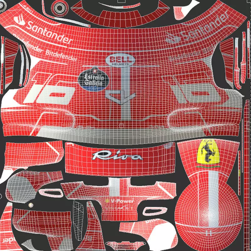 F1 Ferrari Helmets 2023 3D model_33