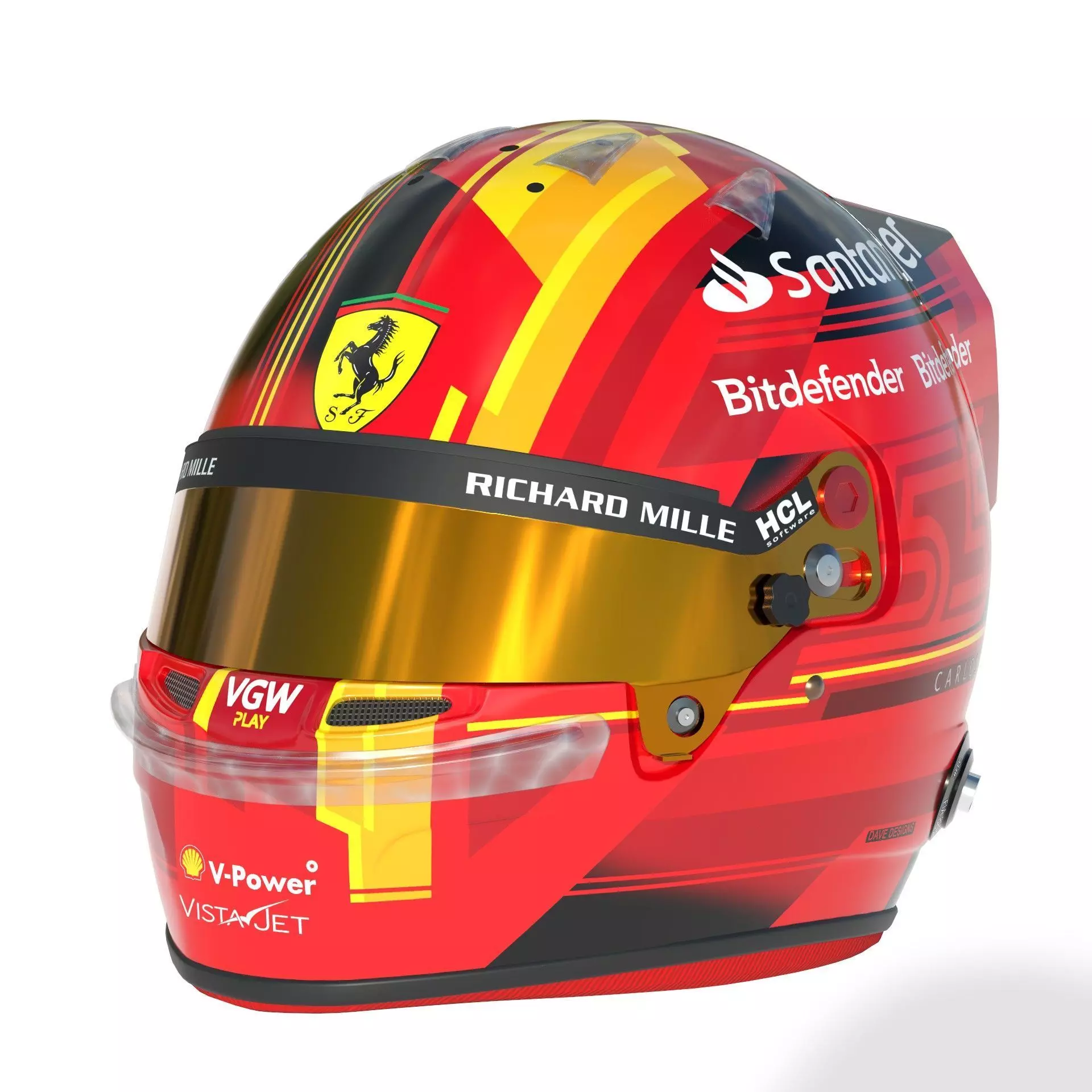 F1 Ferrari Helmets 2023 3D model_2