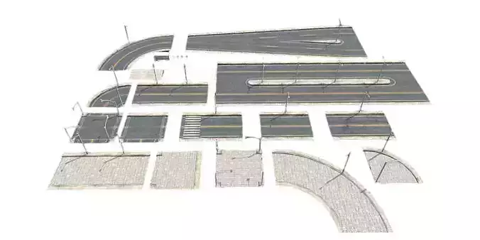 Realistic Road 3D Model Collection 3D model