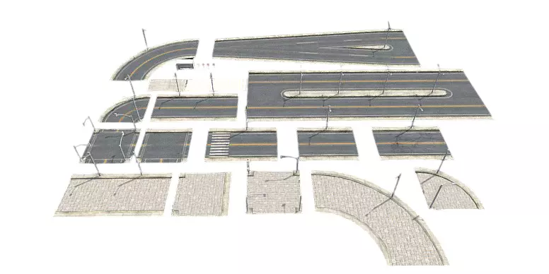 Realistic Road 3D Model Collection 3D model_0