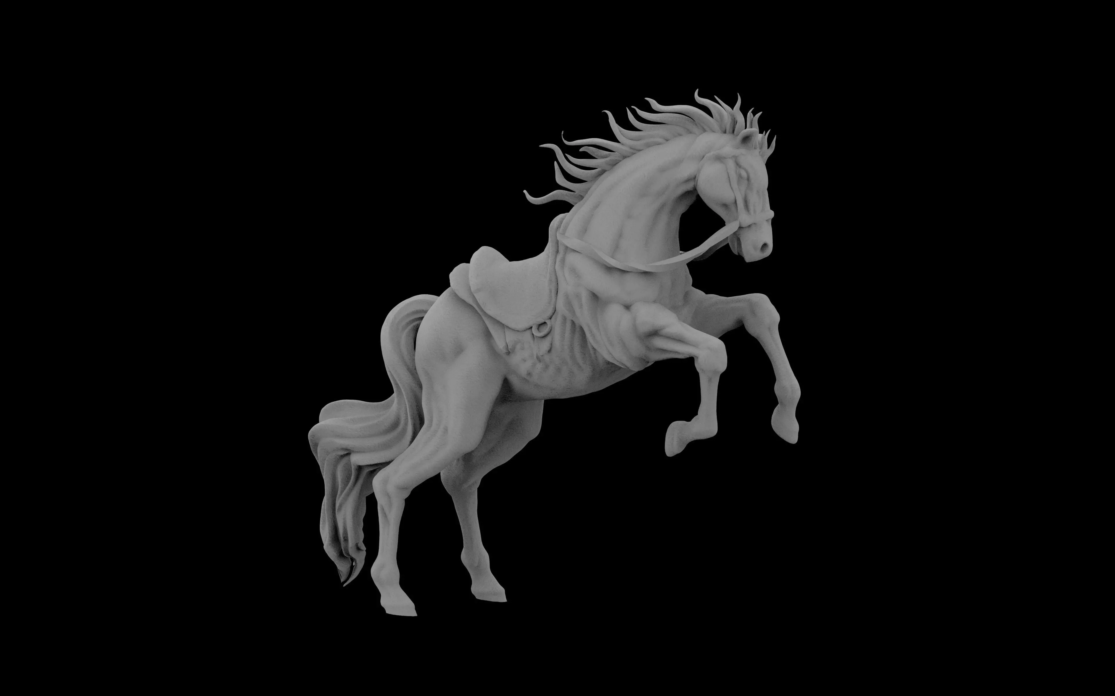 The horse is jumping  3D print model_1