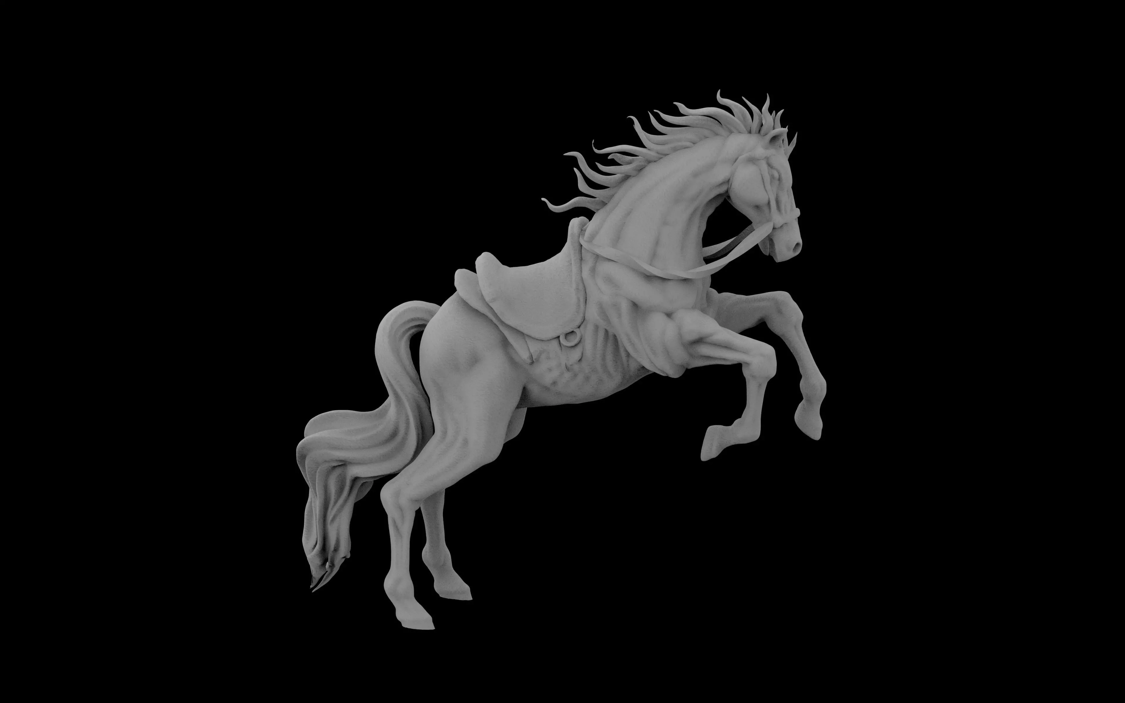 The horse is jumping  3D print model_2