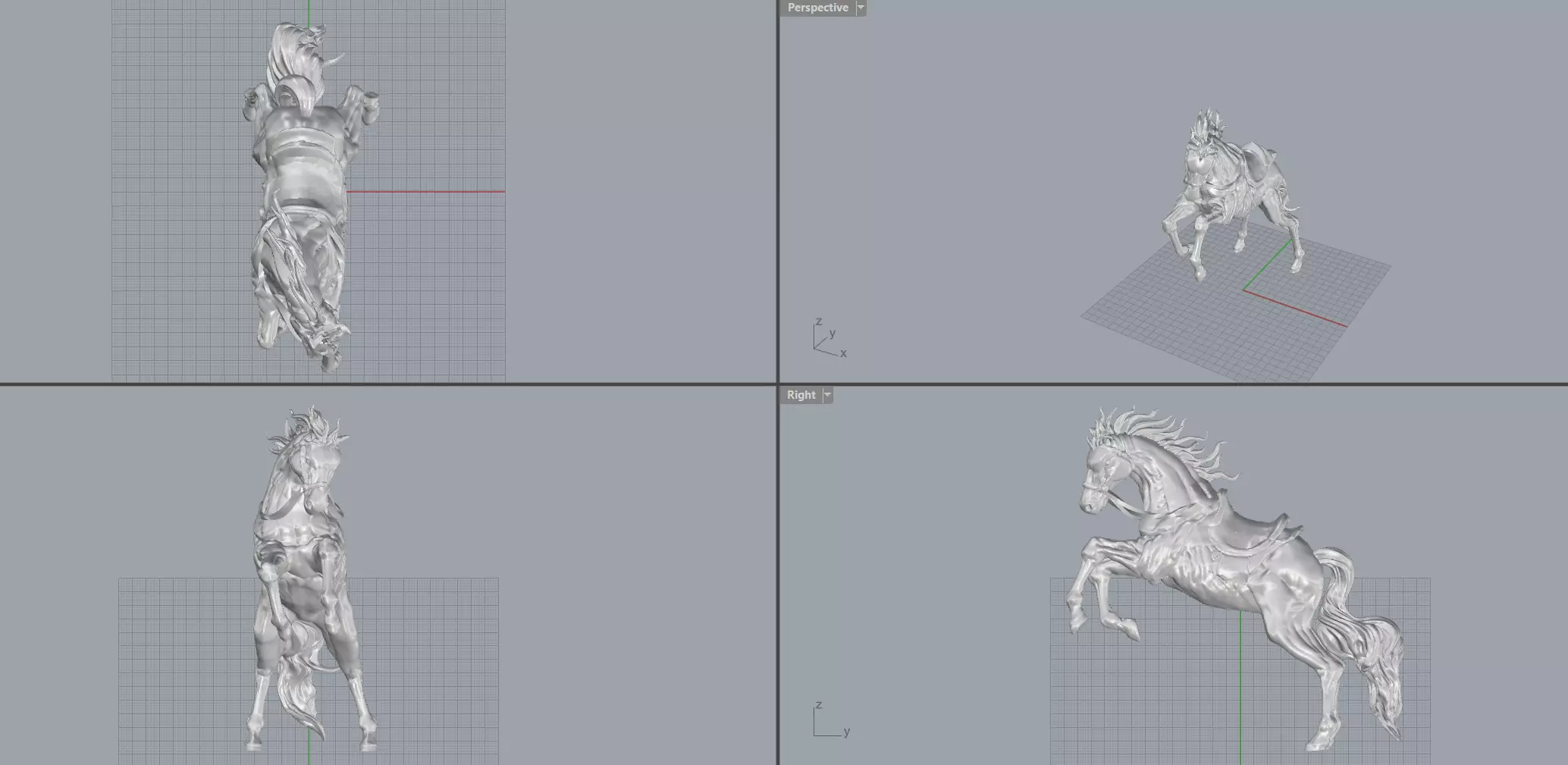 The horse is jumping  3D print model_3