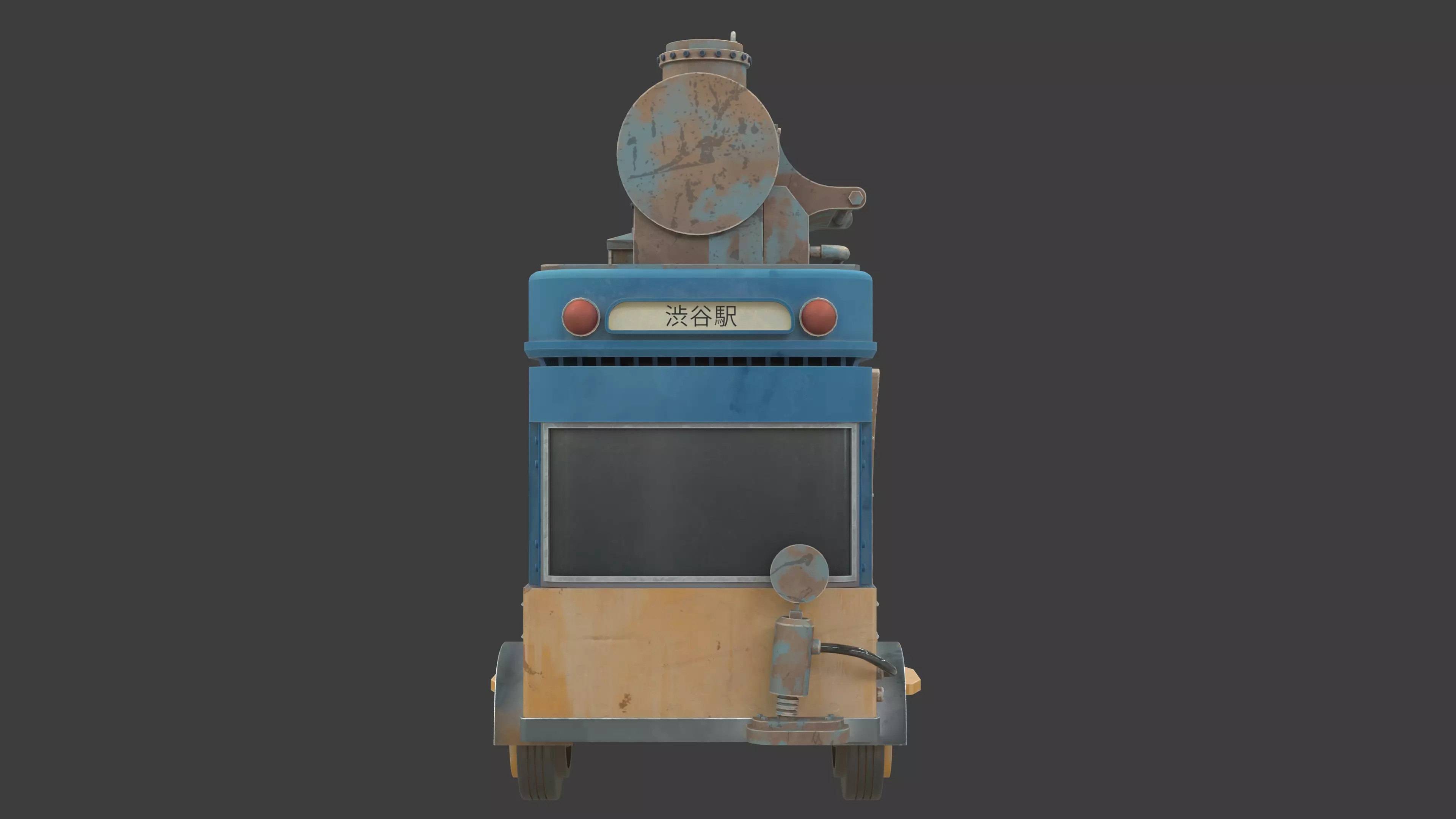 Stylized Post Apocalyptic Bus  Low-poly 3D model_6