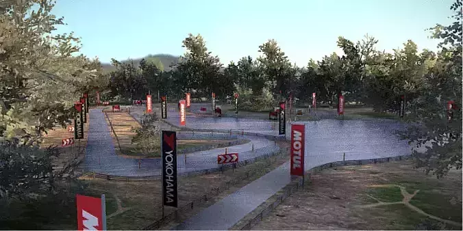 Realistic Drift Road 3D Model 3D model