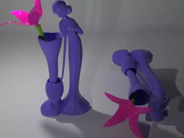 Flower Vase Low-poly 3D model_3