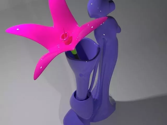 Flower Vase Low-poly 3D model_1