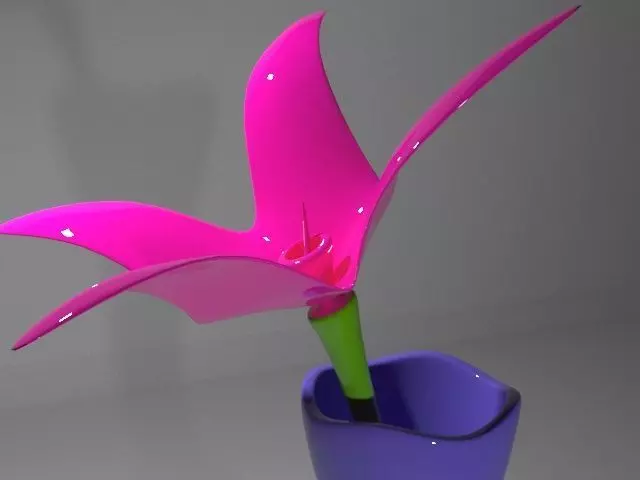 Flower Vase Low-poly 3D model_11