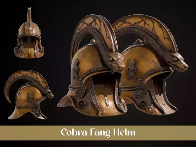 Stylized Egyptian Helmet - Cobra Fang 3D print model