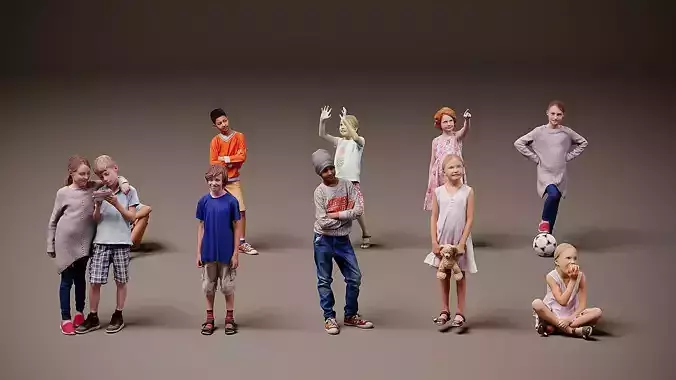 Childrens Collection x10 04 Low-poly 3D model