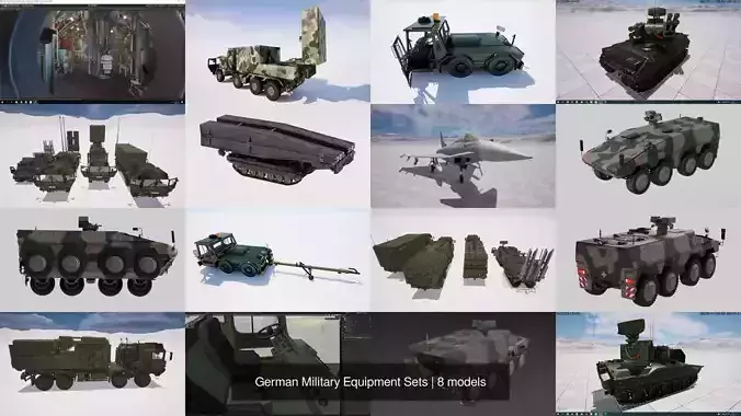 German Military Equipment Sets 3D Model Collection