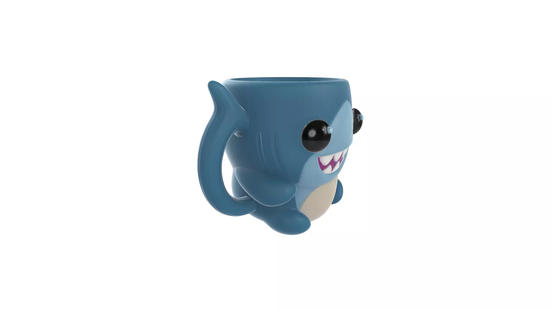 Cute Shark Mug Fun and Playful Ocean Cup 3D print model_1