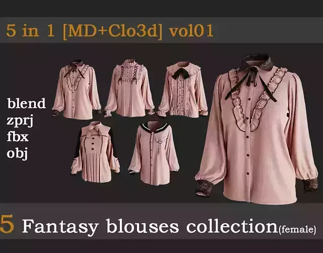 5 Fantasy blouses collection vol01