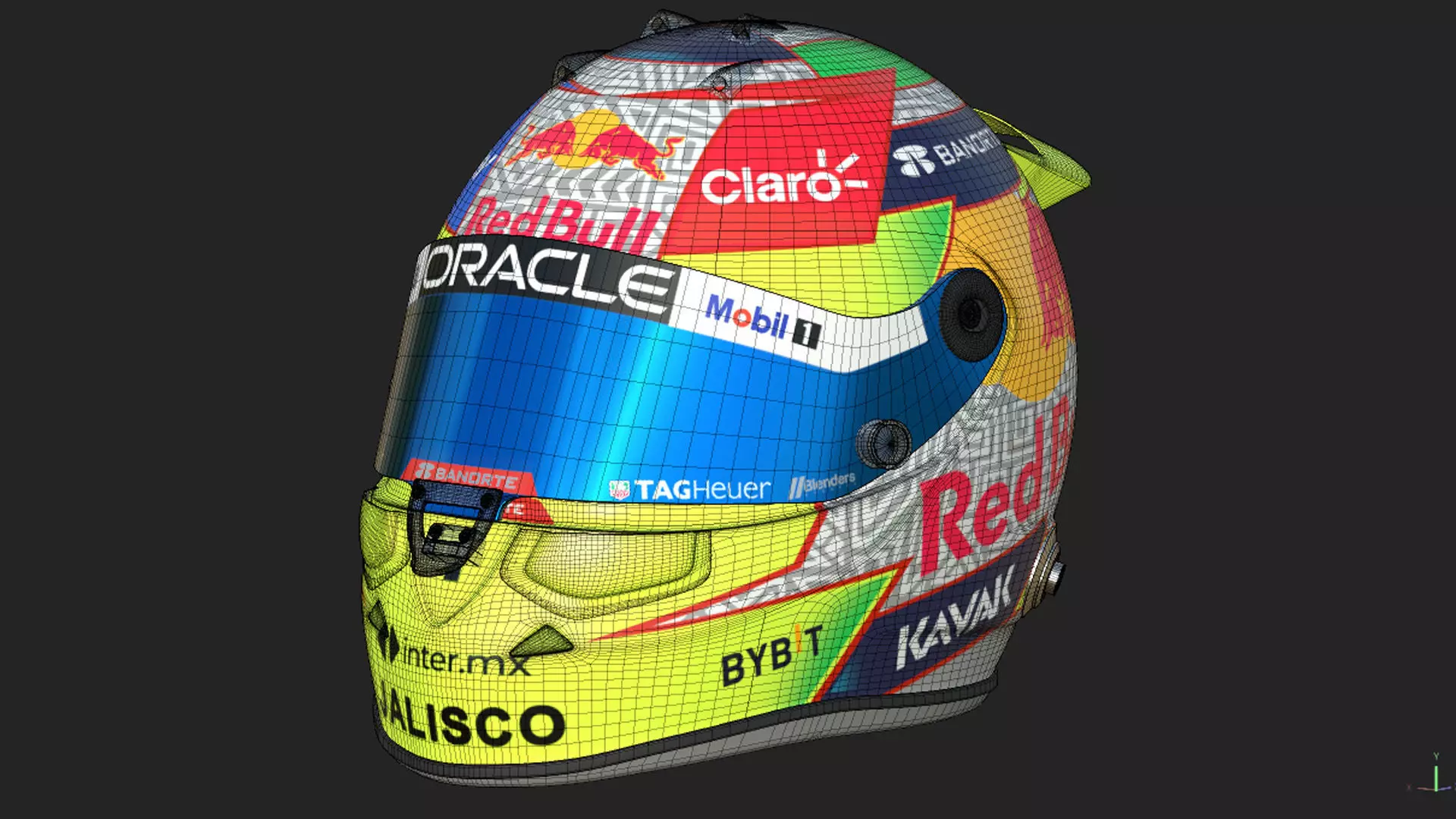 F1 Red Bull Helmets 2023 3D model_15