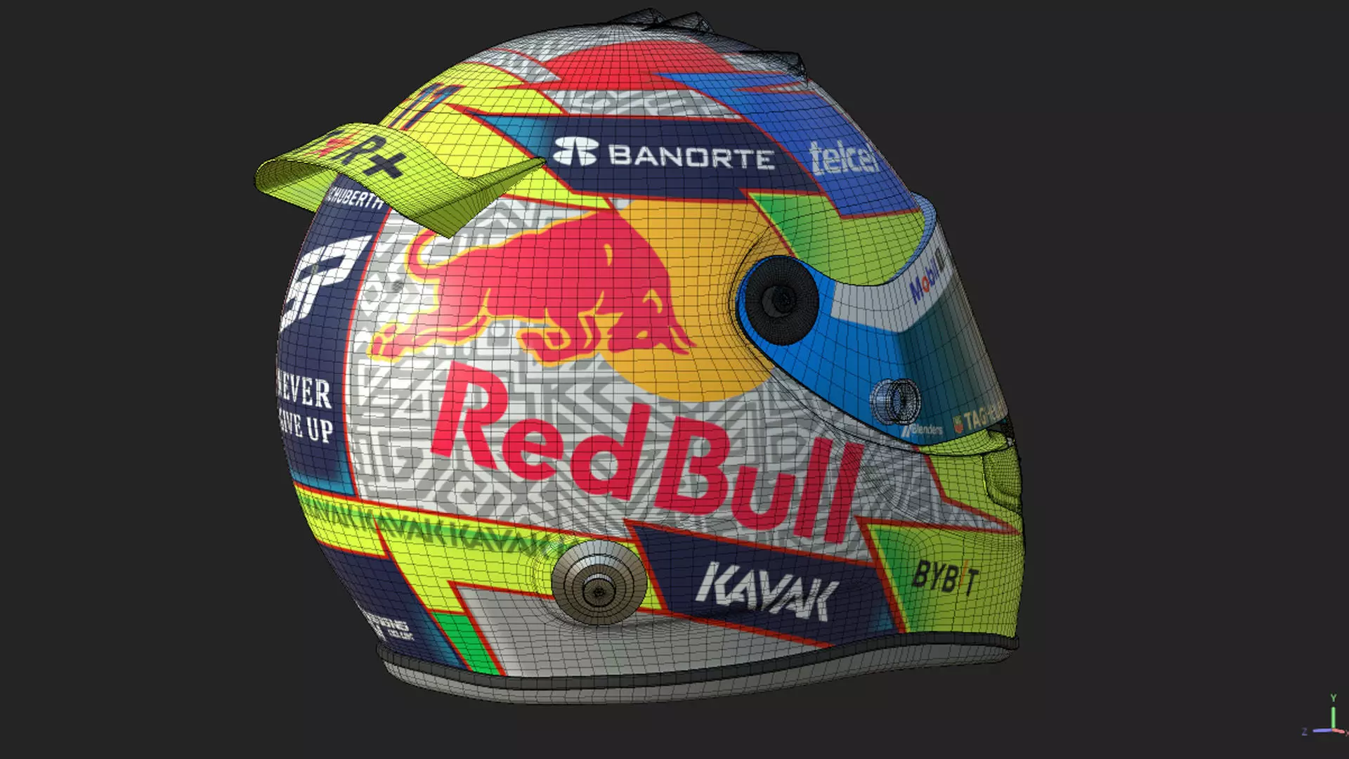 F1 Red Bull Helmets 2023 3D model_16