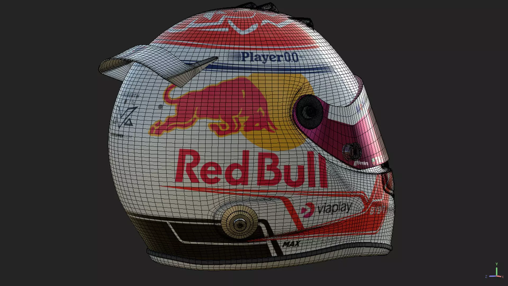 F1 Red Bull Helmets 2023 3D model_35