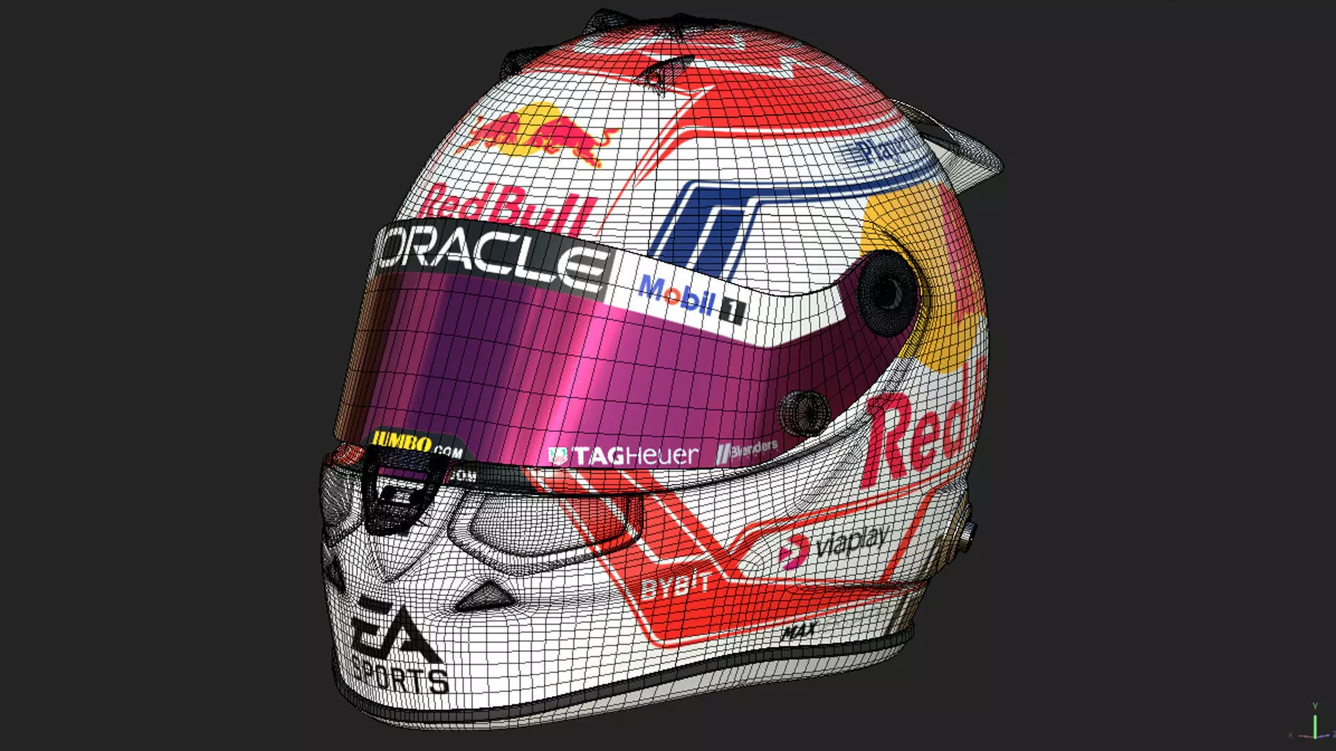 F1 Red Bull Helmets 2023 3D model_34