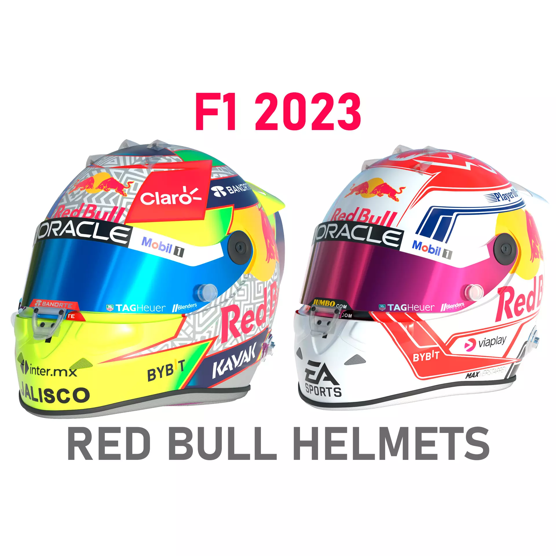 F1 Red Bull Helmets 2023 3D model_0