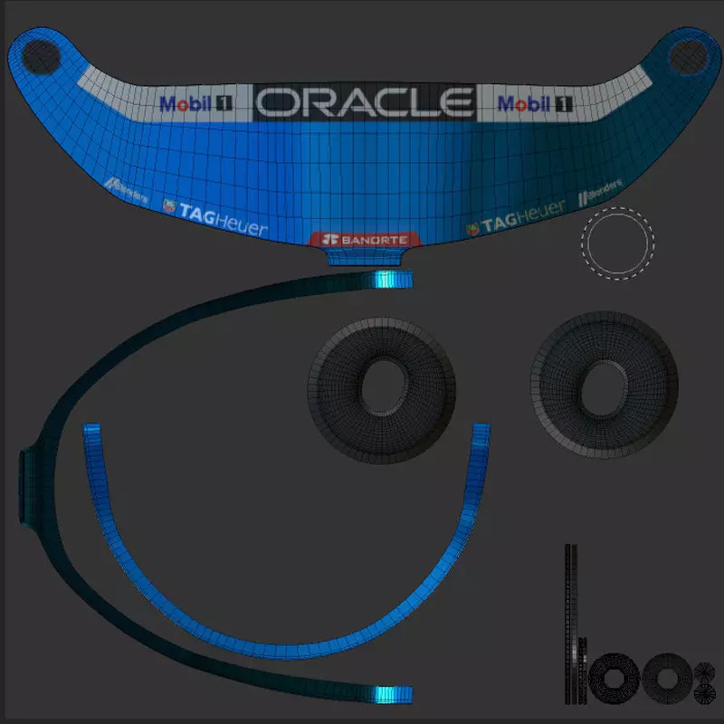 F1 Red Bull Helmets 2023 3D model_18