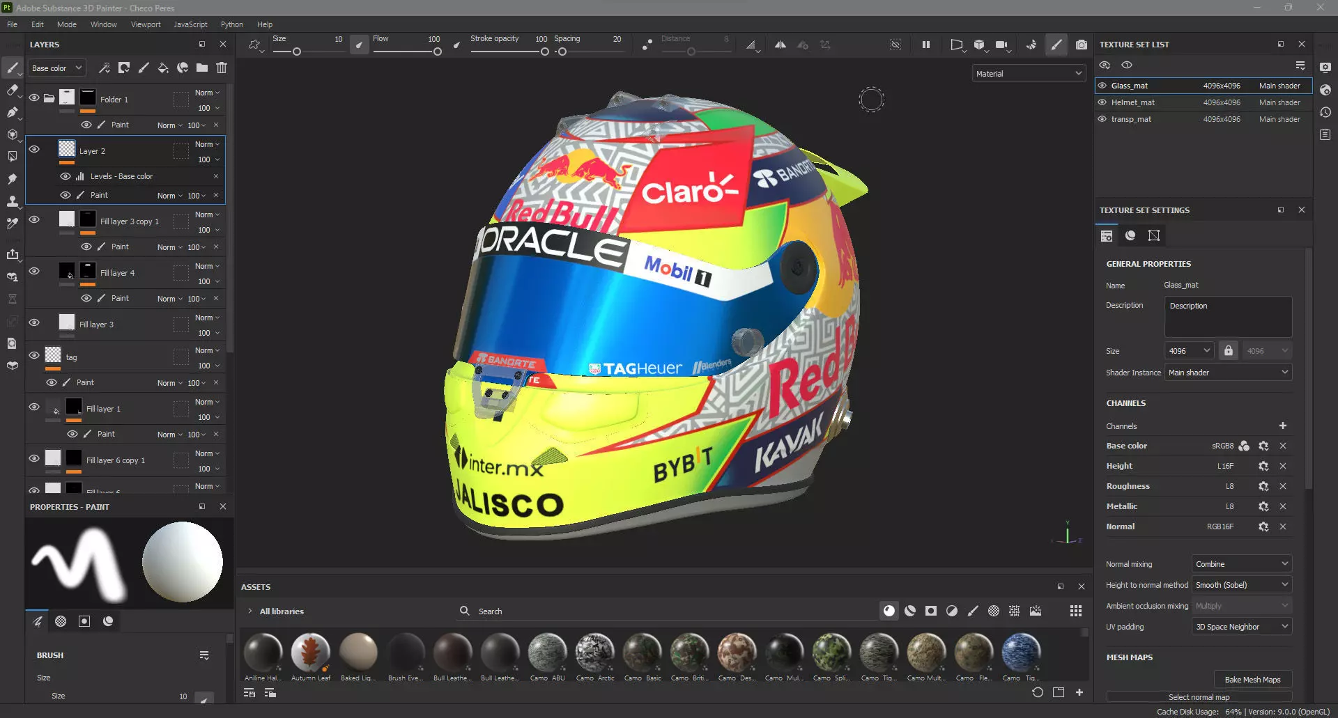 F1 Red Bull Helmets 2023 3D model_14