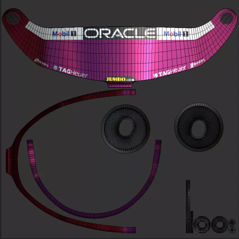 F1 Red Bull Helmets 2023 3D model_37