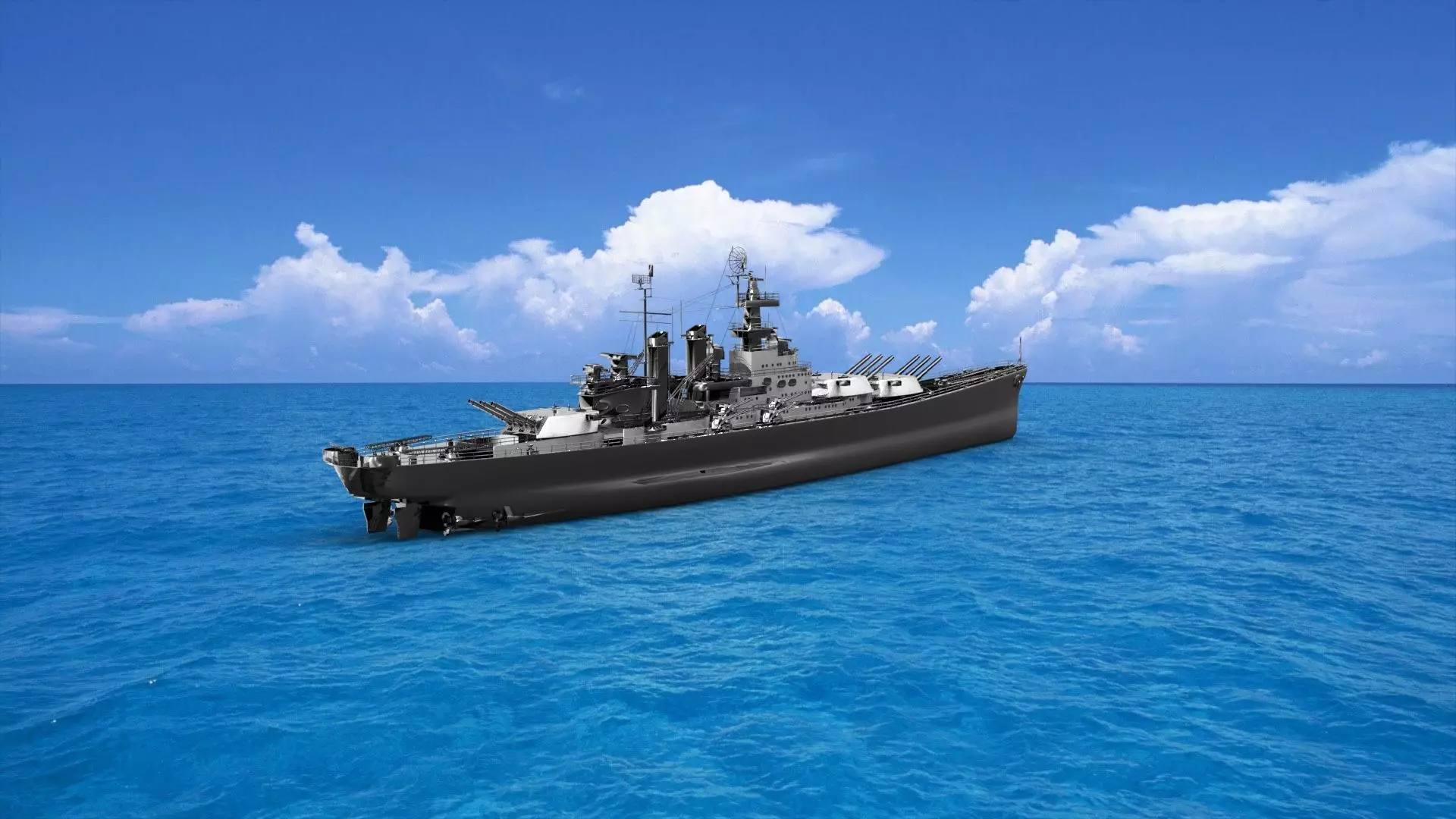 USS battleship 3D print model_1