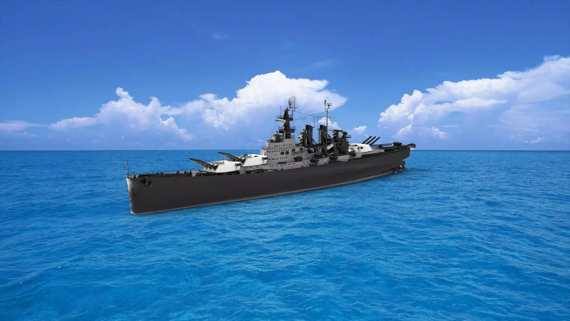 USS battleship 3D print model_0