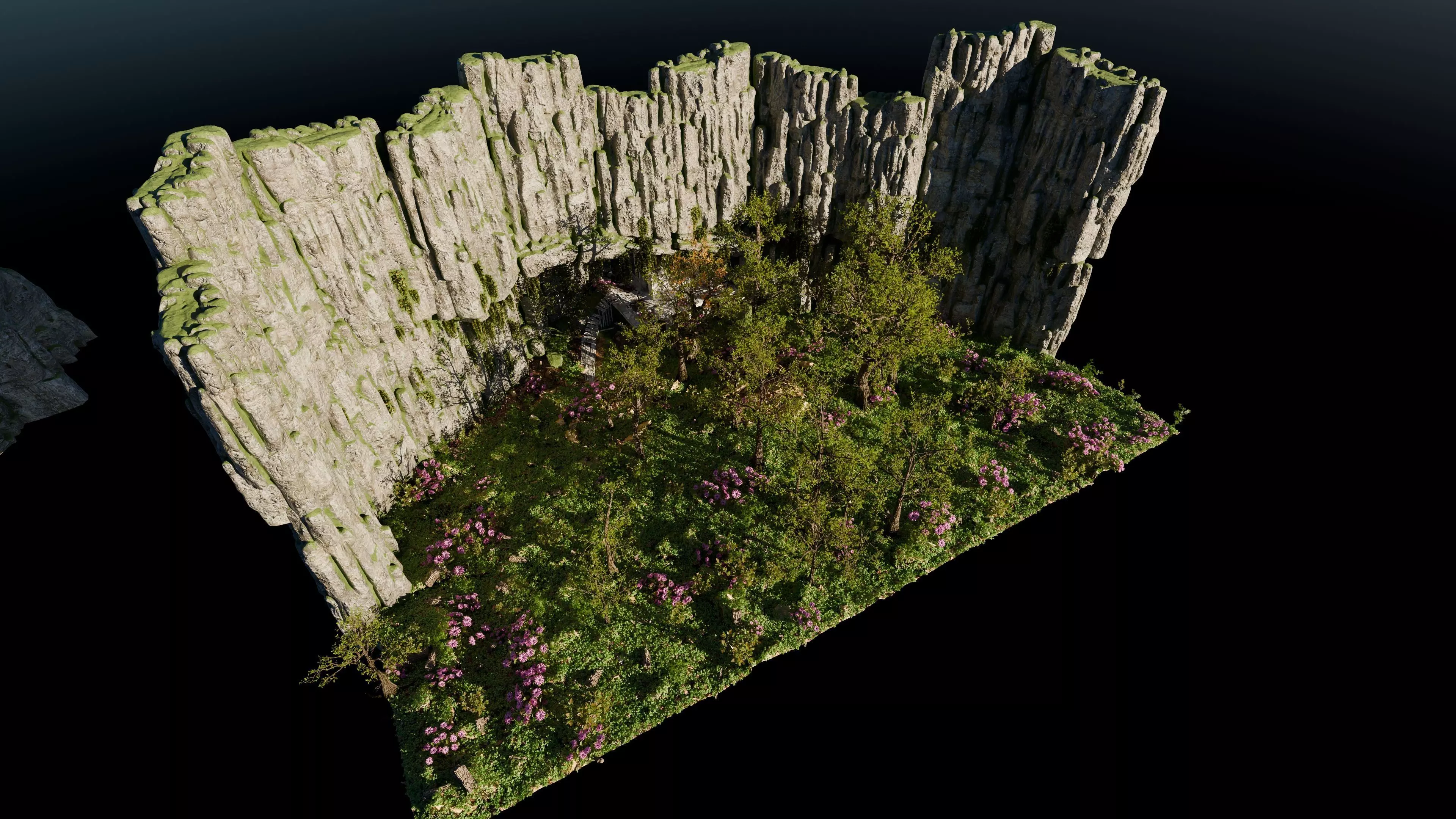 Cabin in woods Scene 3D model_9